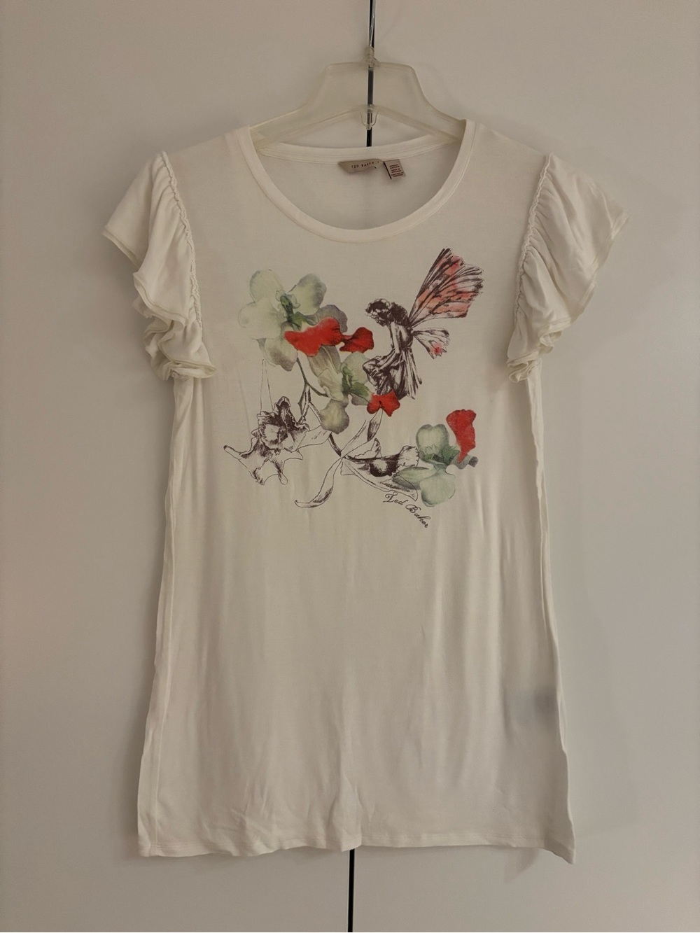 Ted Baker Floral Hummingbird Graphic Tee - White